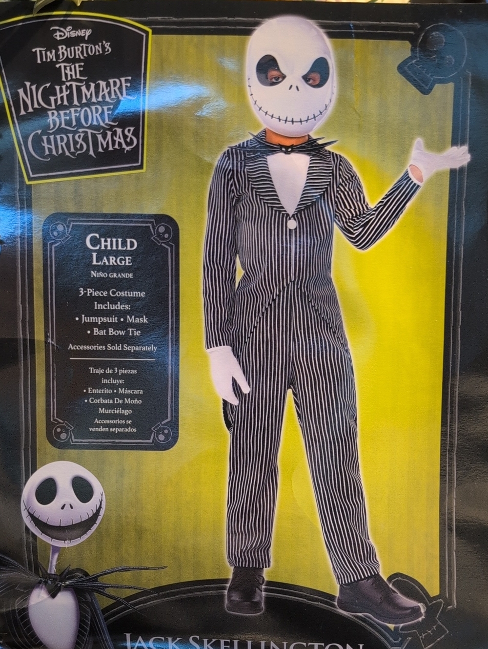 Disney Tim Burton The Night Mare Jack Skellington Kids Costume - Black & White